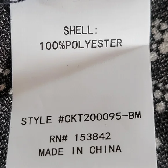 🌟 NWT MELLODAY Black/White Floral Blouse MockNeck Big Shoulders PuffSleeve Sz L - Picture 9 of 11